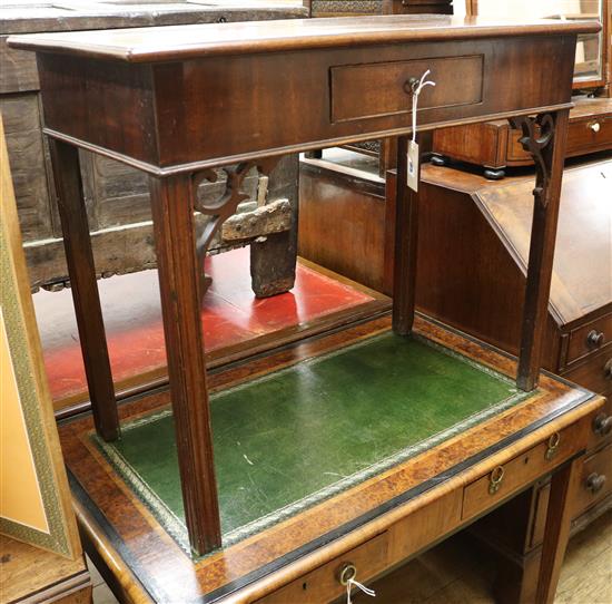 A George III mahogany side table, W.88cm (modified)